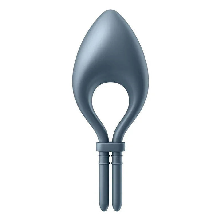 Satisfyer Bullseye - Vibrating Adjustable Lasso Cock Ring in Navy, side profile