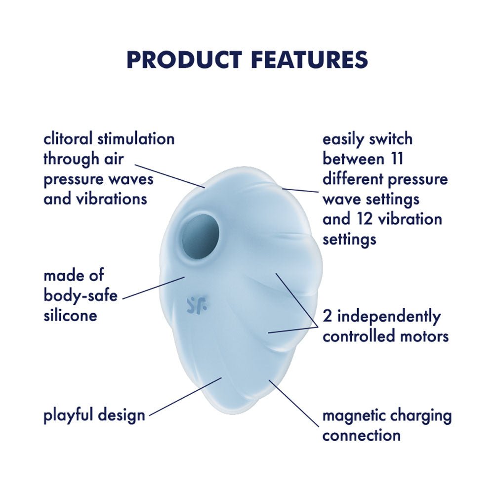 Buy Satisfyer Cloud Dancer - Blue - Blue USB Rechargeable Vibrating Air Pulse Stimulator – Naughtyhut NZ sex toys online. Discreet delivery & top brands.