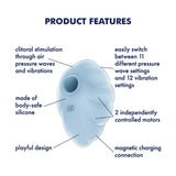 Buy Satisfyer Cloud Dancer - Blue - Blue USB Rechargeable Vibrating Air Pulse Stimulator – Naughtyhut NZ sex toys online. Discreet delivery & top brands.