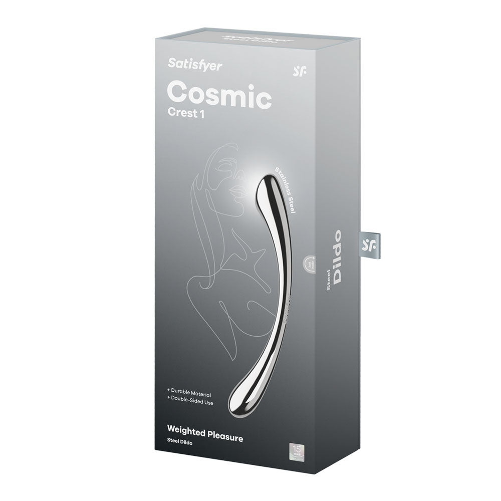 Satisfyer Cosmic Crest 1 - Chrome Steel 24 cm Dildo – Sex toys NZ by Naughtyhut. Discreet delivery nationwide.