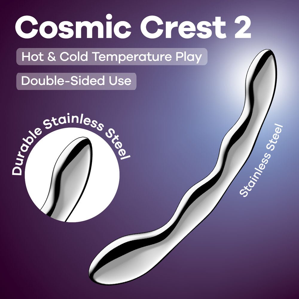 Satisfyer Cosmic Crest 2 - Chrome Steel 20.5 cm Dildo – Sex toys NZ by Naughtyhut. Discreet delivery nationwide.