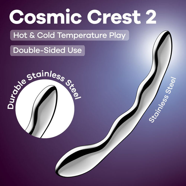 Satisfyer Cosmic Crest 2 - Chrome Steel 20.5 cm Dildo – Sex toys NZ by Naughtyhut. Discreet delivery nationwide.