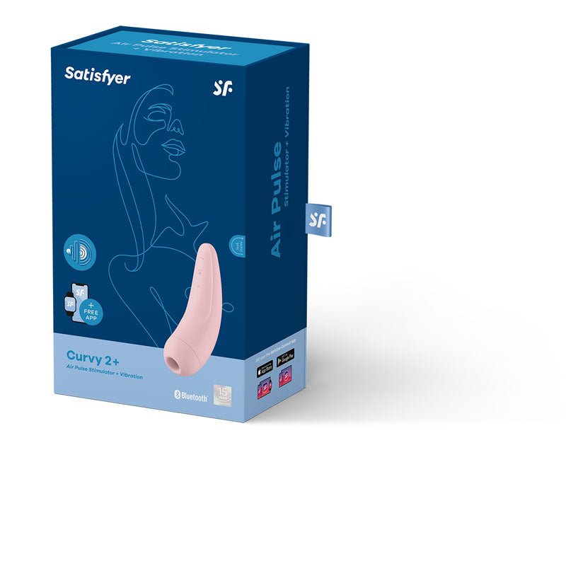Buy Satisfyer Curvy 2+ - App Contolled Touch - Free USB - Rechargeable Clitoral Stimulator with Vibration – Naughtyhut NZ sex toys online. Discreet delivery & top brands.