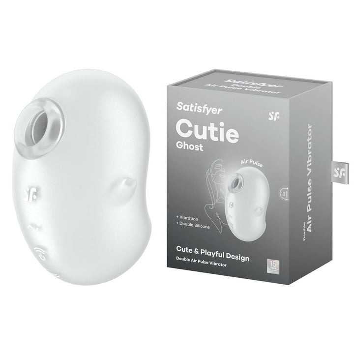 Satisfyer Cutie Ghost - White - White USB Rechargeable Air Pulse Stimulator – Sex toys NZ by Naughtyhut. Discreet delivery nationwide.