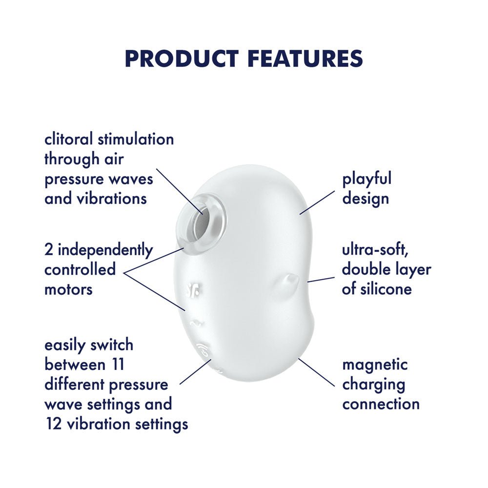 Satisfyer Cutie Ghost - White - White USB Rechargeable Air Pulse Stimulator – Sex toys NZ by Naughtyhut. Discreet delivery nationwide.