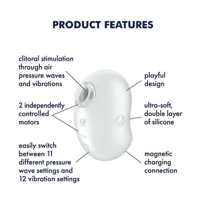 Satisfyer Cutie Ghost - White - White USB Rechargeable Air Pulse Stimulator – Sex toys NZ by Naughtyhut. Discreet delivery nationwide.