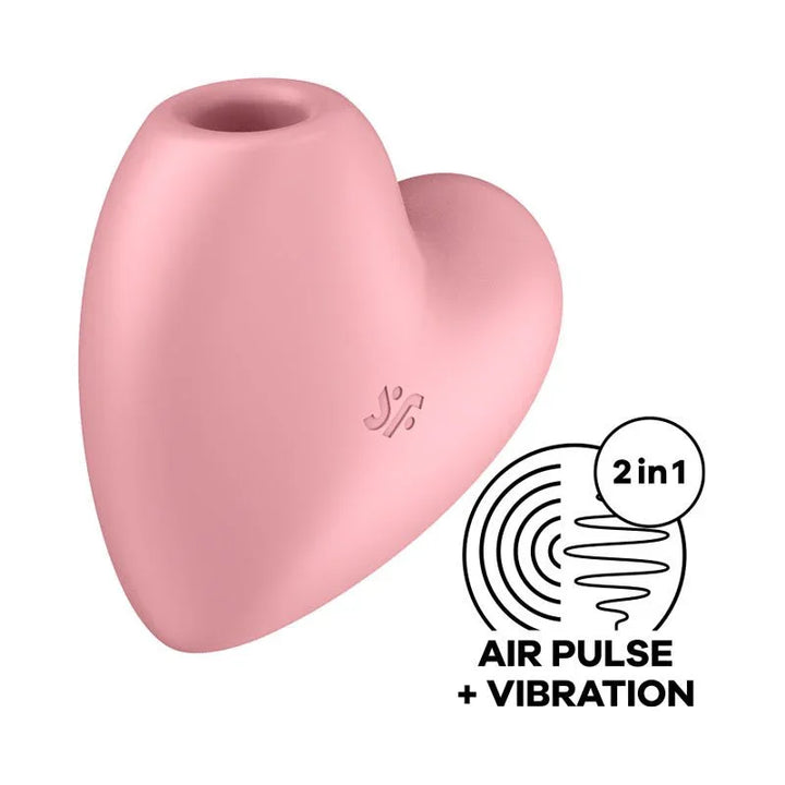 Satisfyer Cutie Heart - Air Pulsation Stimulator in Light Pink with a feature badge