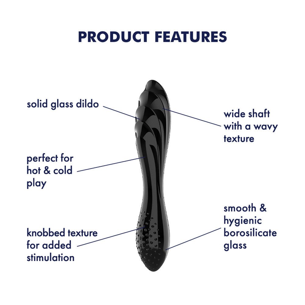 Satisfyer Dazzling Crystal 1 - Black - Black Glass Double Ended Dildo – Sex toys NZ by Naughtyhut. Discreet delivery nationwide.