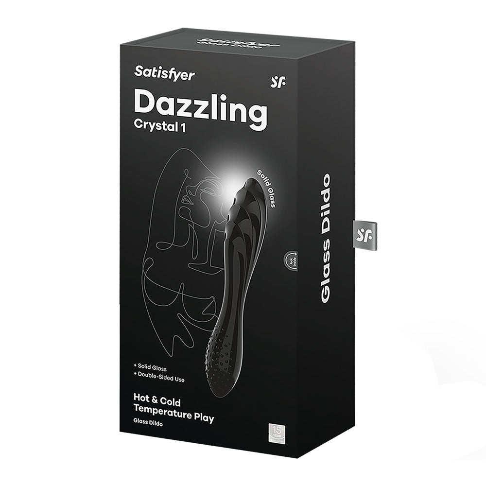 Satisfyer Dazzling Crystal 1 - Black - Black Glass Double Ended Dildo – Sex toys NZ by Naughtyhut. Discreet delivery nationwide.