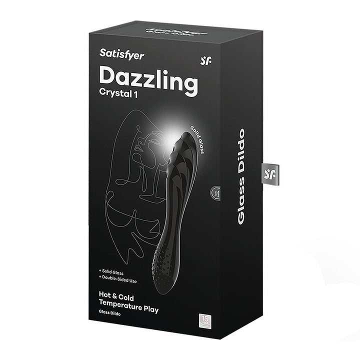 Satisfyer Dazzling Crystal 1 - Black - Black Glass Double Ended Dildo – Sex toys NZ by Naughtyhut. Discreet delivery nationwide.