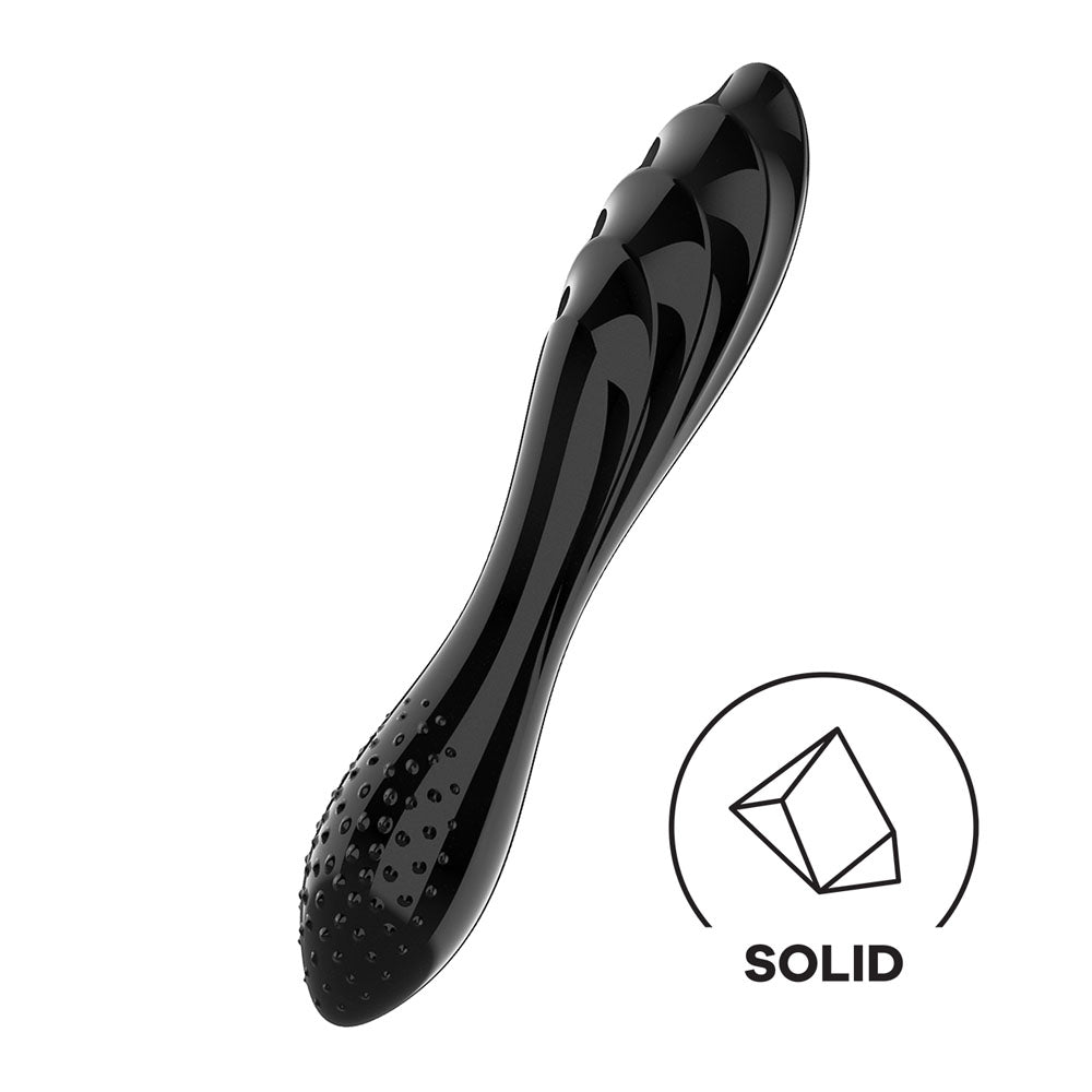 Satisfyer Dazzling Crystal 1 - Black - Black Glass Double Ended Dildo – Sex toys NZ by Naughtyhut. Discreet delivery nationwide.