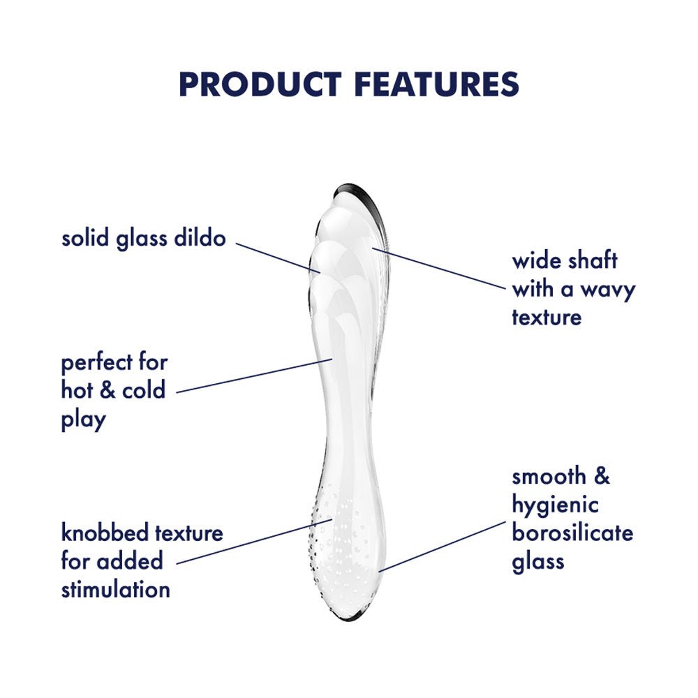 Satisfyer Dazzling Crystal 1 - Clear - Clear Glass Double Ended Dildo – Sex toys NZ by Naughtyhut. Discreet delivery nationwide.