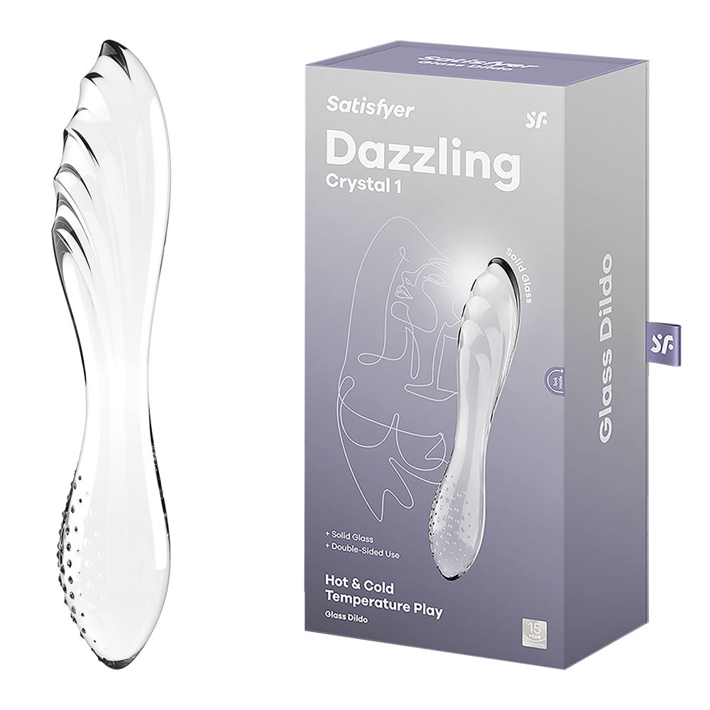 Satisfyer Dazzling Crystal 1 - Clear - Clear Glass Double Ended Dildo – Sex toys NZ by Naughtyhut. Discreet delivery nationwide.