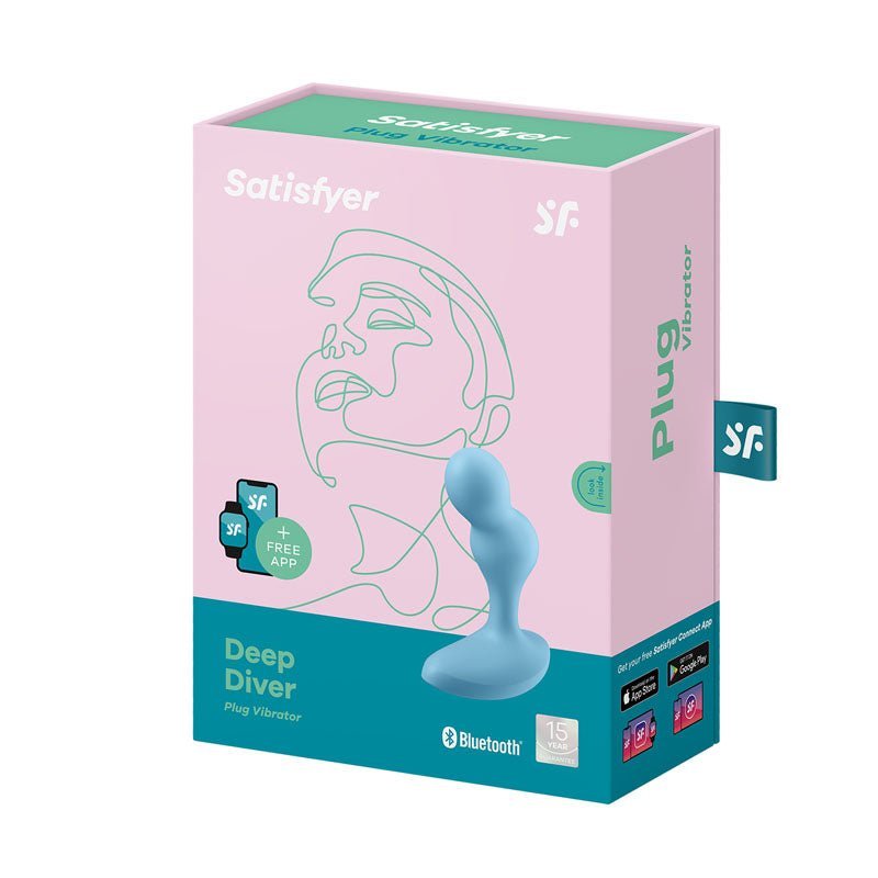 Satisfyer Deep Diver - Light Blue Vibrating Butt Plug with App Control – Sex toys NZ by Naughtyhut. Discreet delivery nationwide.