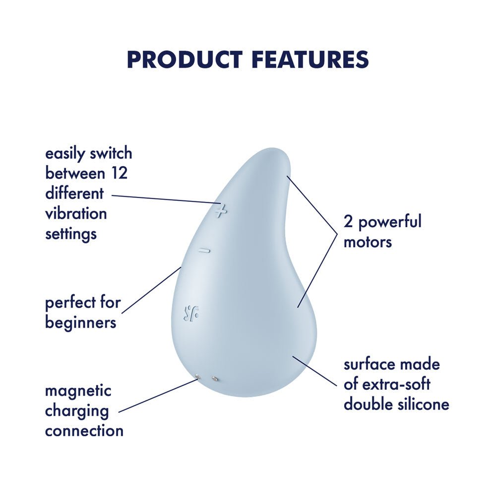 Satisfyer Dew Drop - Light Blue USB Rechargeable Stimulator – Sex toys NZ by Naughtyhut. Discreet delivery nationwide.