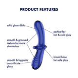 Buy Satisfyer Double Crystal - Blue - Blue Glass Double Ended Dildo – Naughtyhut NZ sex toys online. Discreet delivery & top brands.