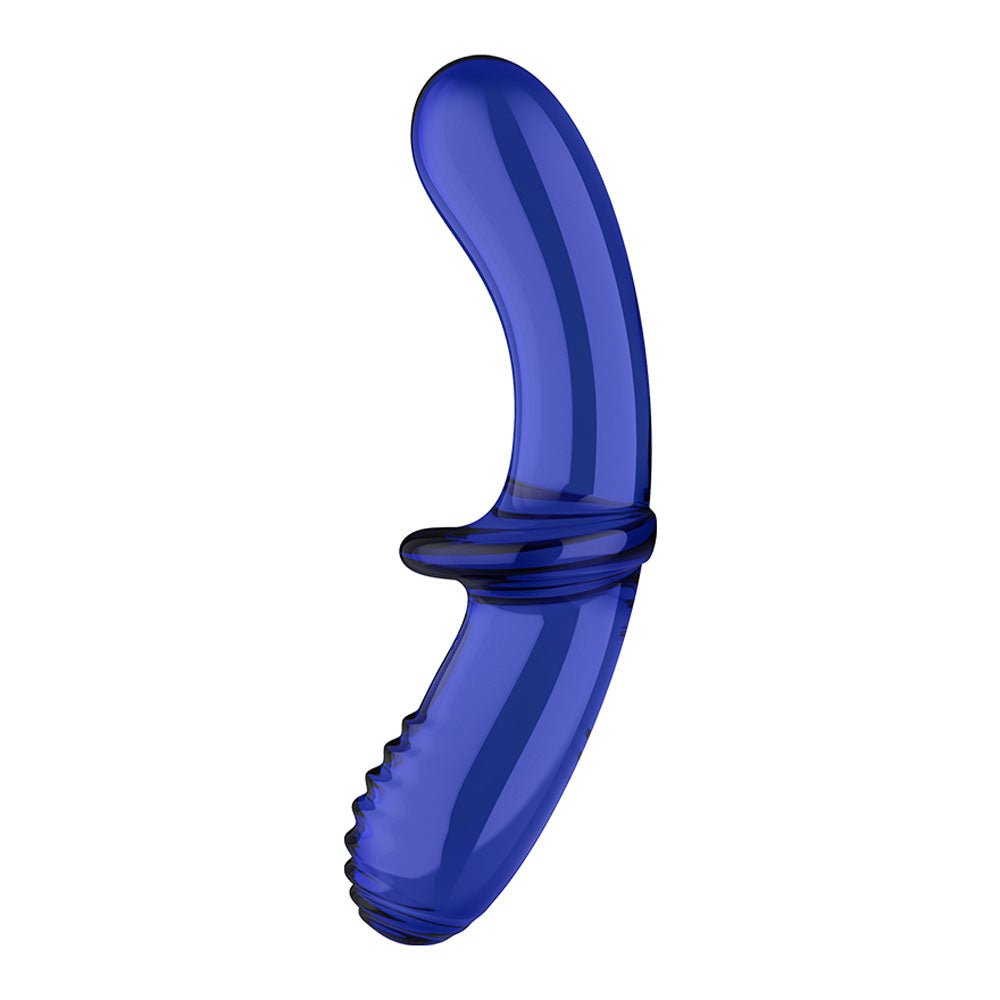 Satisfyer Double Crystal - Blue - Blue Glass Double Ended Dildo – Sex toys NZ by Naughtyhut. Discreet delivery nationwide.