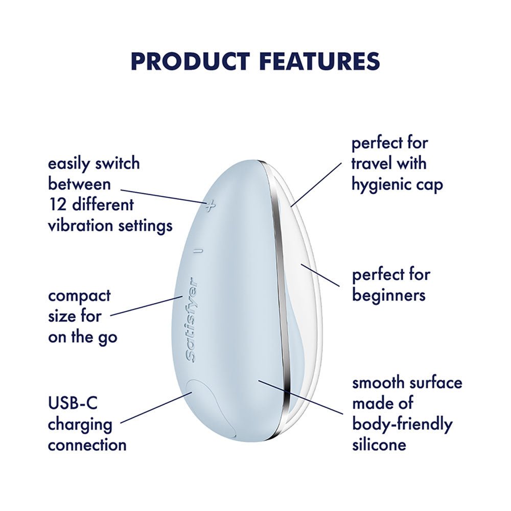 Satisfyer Drop To Go - Blue - Blue USB Rechargeable Clitoral Stimulator – Sex toys NZ by Naughtyhut. Discreet delivery nationwide.