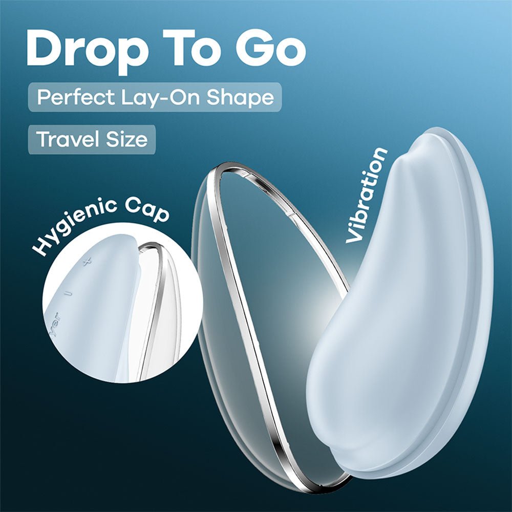 Satisfyer Drop To Go - Blue - Blue USB Rechargeable Clitoral Stimulator – Sex toys NZ by Naughtyhut. Discreet delivery nationwide.