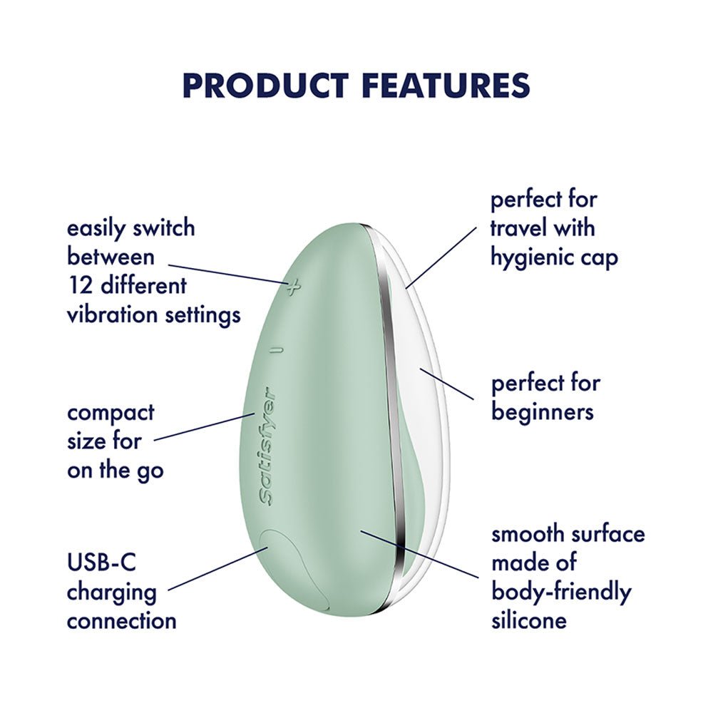 Satisfyer Drop To Go - Mint - Mint Green USB Rechargeable Clitoral Stimulator – Sex toys NZ by Naughtyhut. Discreet delivery nationwide.