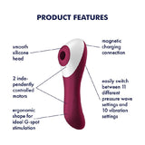 Buy Satisfyer Dual Crush - Red Air Pulse Stimulator with Vibration – Naughtyhut NZ sex toys online. Discreet delivery & top brands.