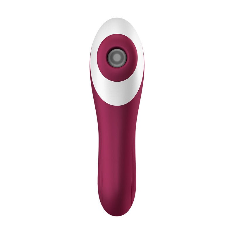 Satisfyer Dual Crush - Red Air Pulse Stimulator with Vibration – Sex toys NZ by Naughtyhut. Discreet delivery nationwide.