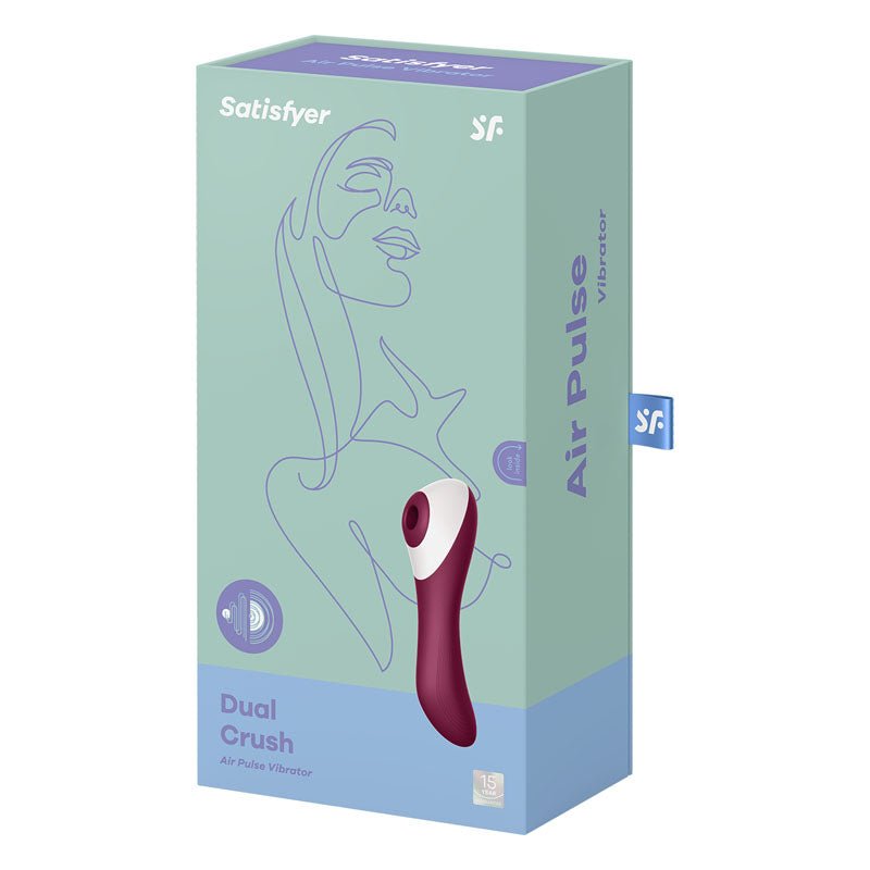 Buy Satisfyer Dual Crush - Red Air Pulse Stimulator with Vibration – Naughtyhut NZ sex toys online. Discreet delivery & top brands.