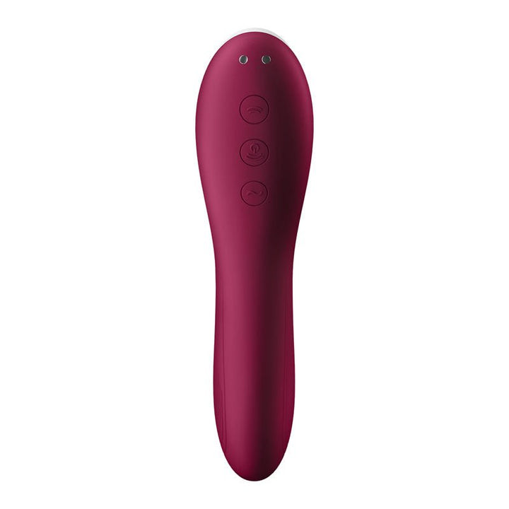 Satisfyer Dual Crush - Red Air Pulse Stimulator with Vibration – Sex toys NZ by Naughtyhut. Discreet delivery nationwide.