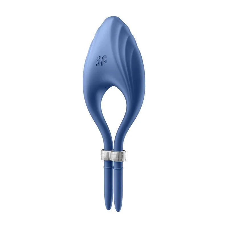 Satisfyer Duelist - Vibrating Adjustable Lasso Cock Ring in Blue, front view