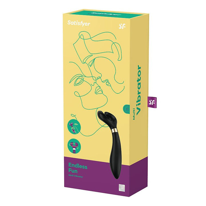 Satisfyer Endless Fun - Black 23.5 cm USB Rechargeable Stimulator – Sex toys NZ by Naughtyhut. Discreet delivery nationwide.