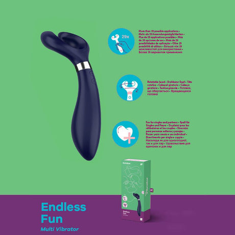 Buy Satisfyer Endless Fun - Blue 23.5 cm USB Rechargeable Stimulator – Naughtyhut NZ sex toys online. Discreet delivery & top brands.