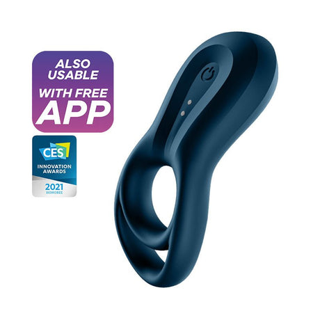 Buy Satisfyer Epic Duo - Navy Blue USB Rechargeable Cock & Balls Ring with App Control – Naughtyhut NZ sex toys online. Discreet delivery & top brands.