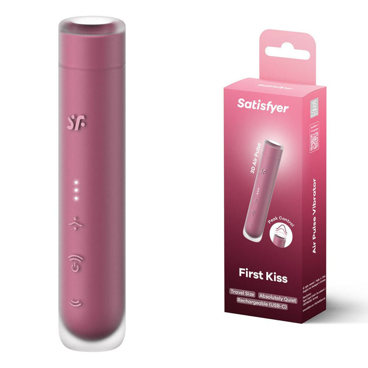 Satisfyer First Kiss - Pink USB Rechargeable Air Pulse Stimulator – Sex toys NZ by Naughtyhut. Discreet delivery nationwide.