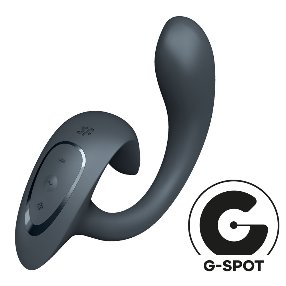 Buy Satisfyer G For Goddess 1 - Dark Grey - Dark Grey USB Rechargeable Vibrator with Clit Stim – Naughtyhut NZ sex toys online. Discreet delivery & top brands.