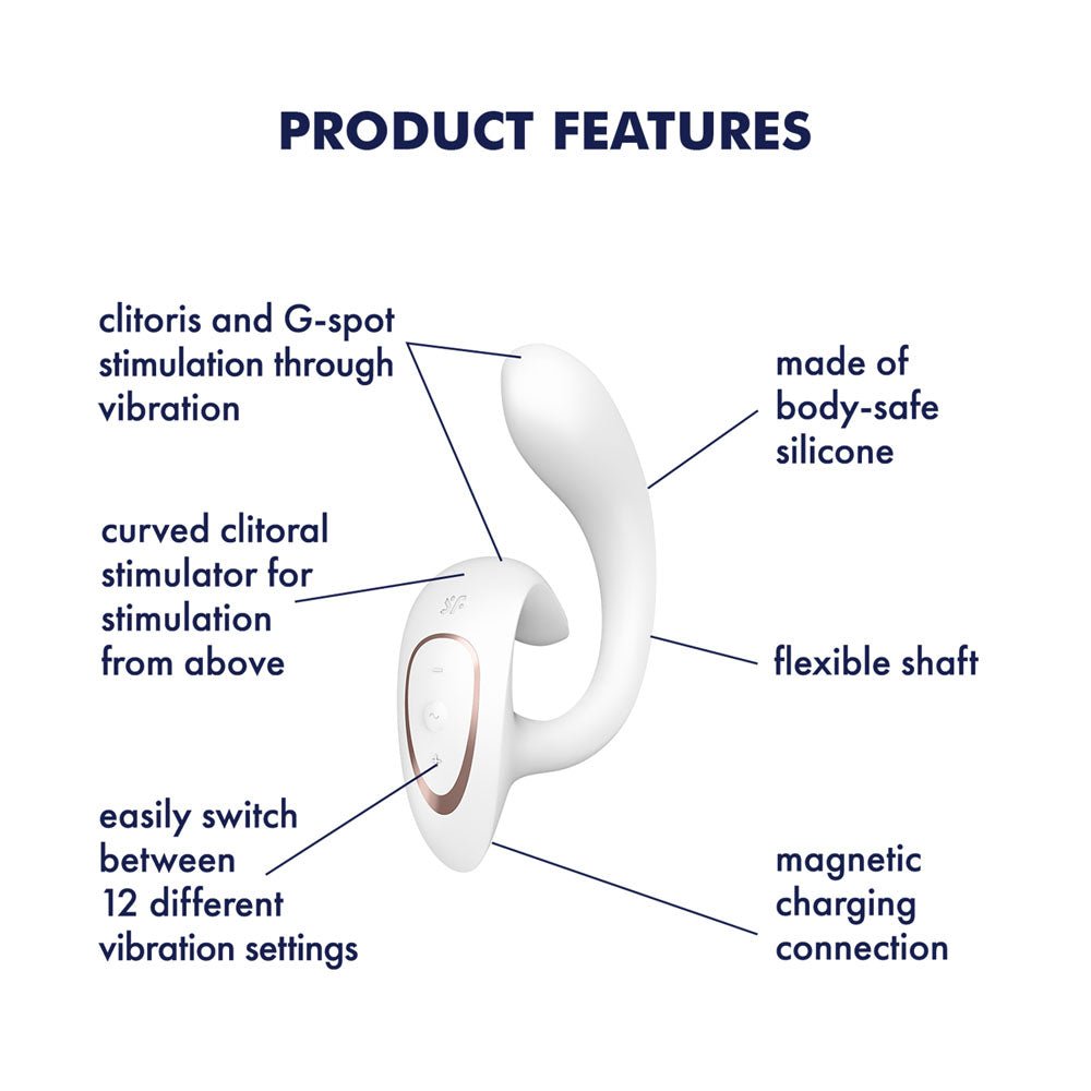 Satisfyer G For Goddess 1 - White - White USB Rechargeable Vibrator with Clit Stim – Sex toys NZ by Naughtyhut. Discreet delivery nationwide.