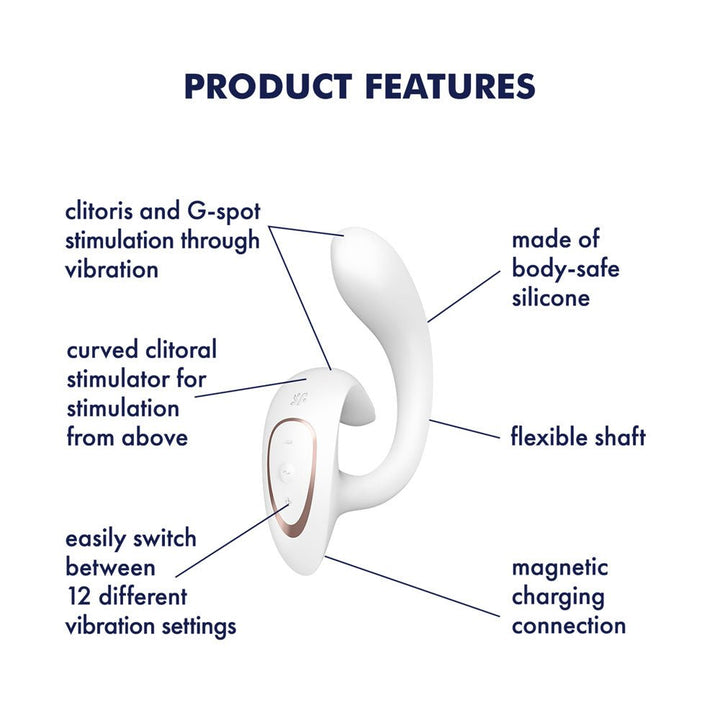 Satisfyer G For Goddess 1 - White - White USB Rechargeable Vibrator with Clit Stim – Sex toys NZ by Naughtyhut. Discreet delivery nationwide.