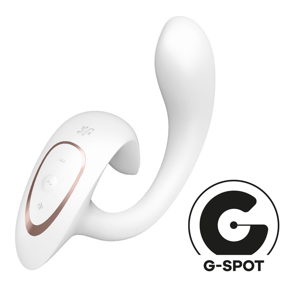 Satisfyer G For Goddess 1 - White - White USB Rechargeable Vibrator with Clit Stim – Sex toys NZ by Naughtyhut. Discreet delivery nationwide.