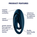 Buy Satisfyer Glorious Duo - Dark Blue USB Rechargeable Cock & Balls Ring – Naughtyhut NZ sex toys online. Discreet delivery & top brands.