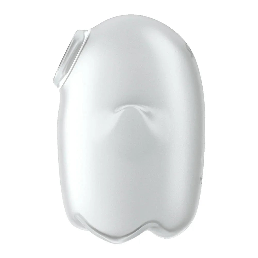 Satisfyer Glowing Ghost - Glow in the Dark Air Pulse Stimulator in White, angled view