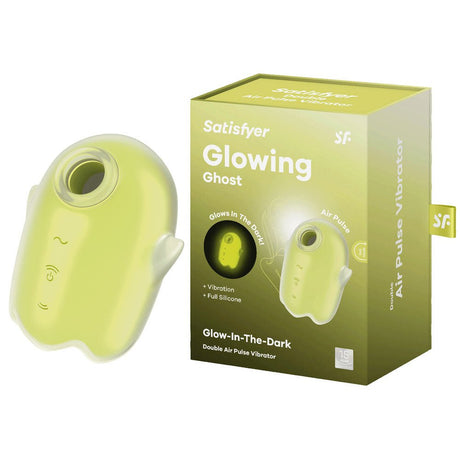 Buy Satisfyer Glowing Ghost - Yellow - Glow in Dark Yellow USB Rechargeable Air Pulse Stimulator – Naughtyhut NZ sex toys online. Discreet delivery & top brands.