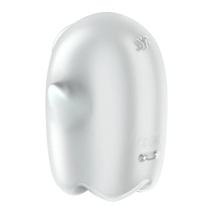 Satisfyer Glowing Ghost - Glow in the Dark Air Pulse Stimulator in White, side profile