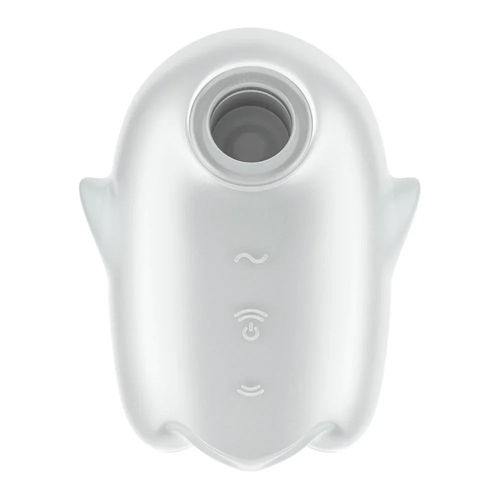 Satisfyer Glowing Ghost - Glow in the Dark Air Pulse Stimulator in White, front view
