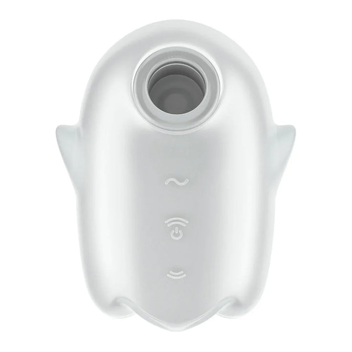 Satisfyer Glowing Ghost - Glow in the Dark Air Pulse Stimulator in White, front view