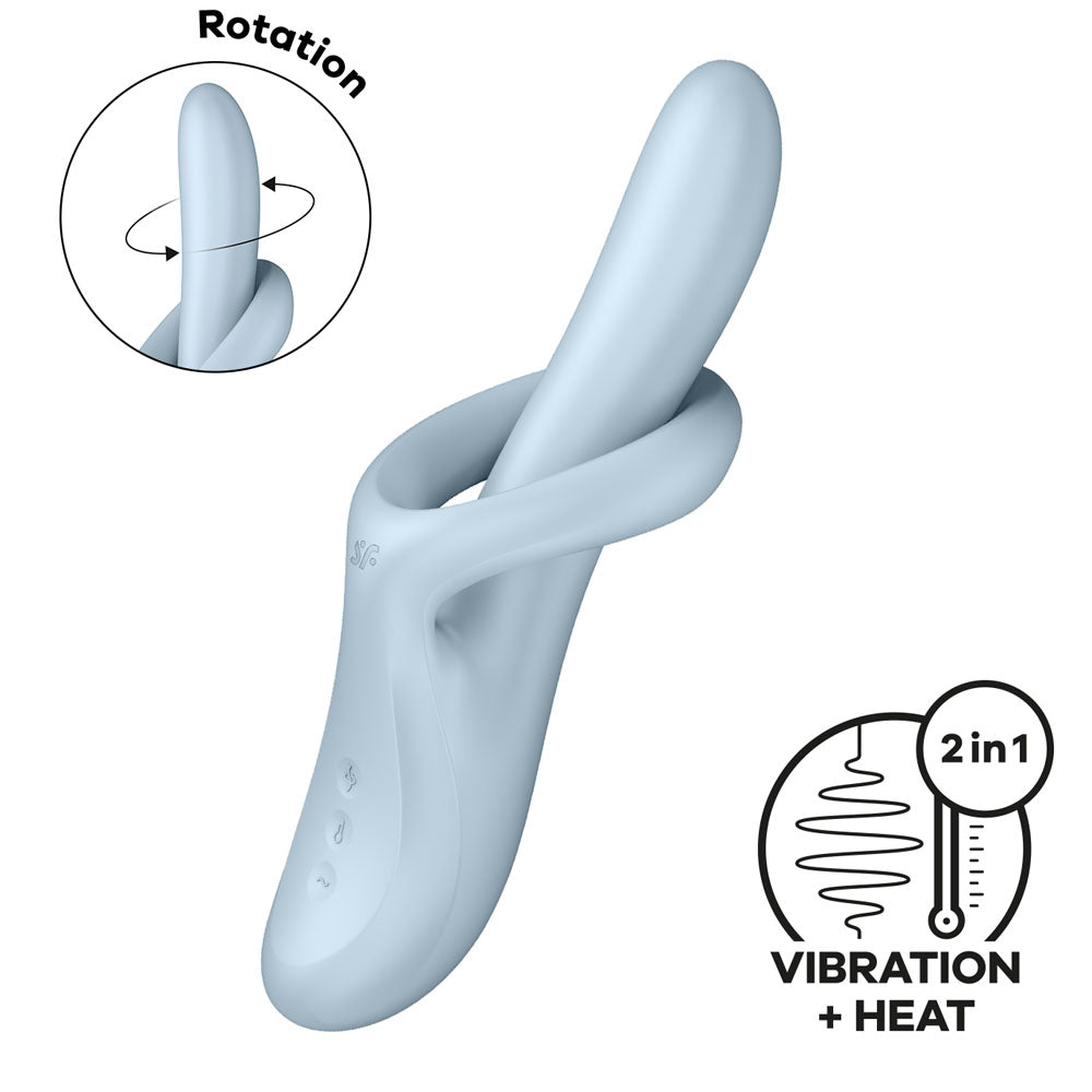 Buy Satisfyer Heat Flex 4 - Blue - Blue USB Rechargeable Heating Vibrator – Naughtyhut NZ sex toys online. Discreet delivery & top brands.