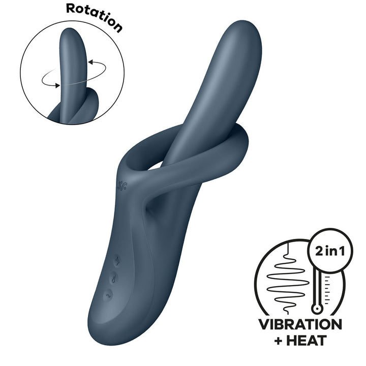 Satisfyer Heat Flex 4 - Grey - Grey USB Rechargeable Heating Vibrator – Sex toys NZ by Naughtyhut. Discreet delivery nationwide.