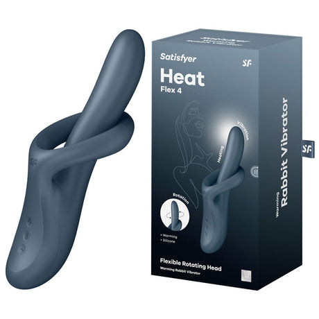 Buy Satisfyer Heat Flex 4 - Grey - Grey USB Rechargeable Heating Vibrator – Naughtyhut NZ sex toys online. Discreet delivery & top brands.
