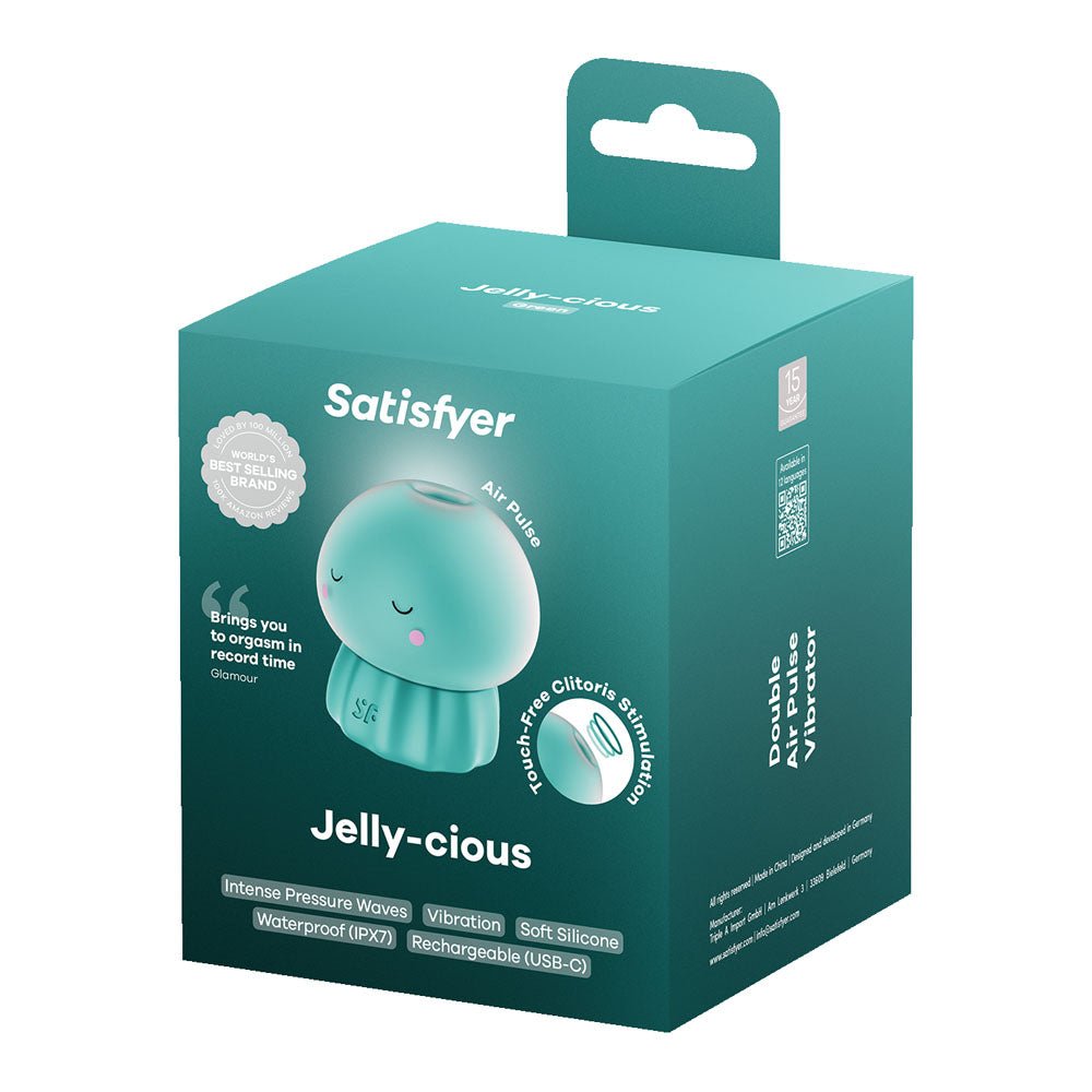 Satisfyer Jelly - cious - Green - Green USB Rechargeable Air Pulse Stimulator – Sex toys NZ by Naughtyhut. Discreet delivery nationwide.