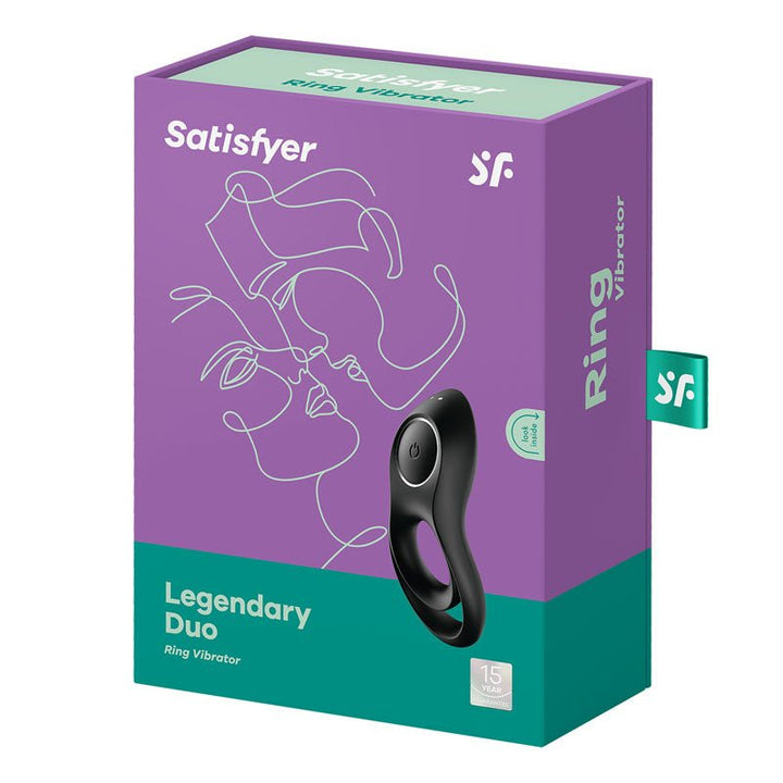 Satisfyer Legendary Duo - Black USB Rechargeable Cock & Balls Ring – Sex toys NZ by Naughtyhut. Discreet delivery nationwide.