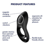 Buy Satisfyer Legendary Duo - Black USB Rechargeable Cock & Balls Ring – Naughtyhut NZ sex toys online. Discreet delivery & top brands.