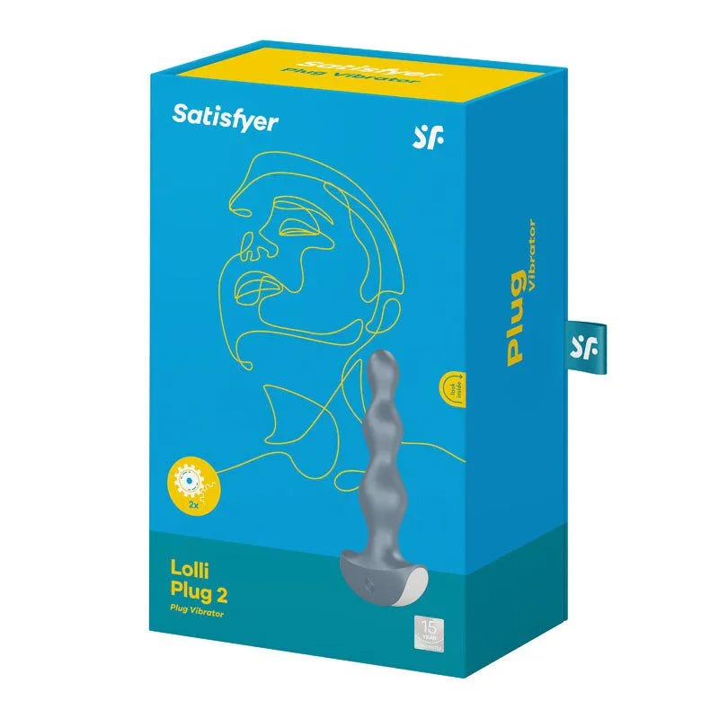 Satisfyer Lolli-Plug 2 - Vibrating Anal Beads in Grey retail box